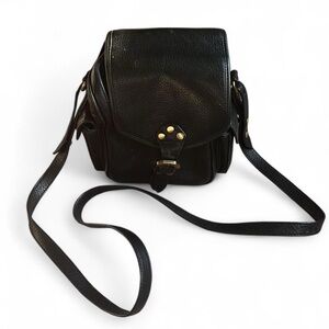HAYDEN HARNETT LEATHER CAMERA BAG MINI BACKPACK IN BLACK